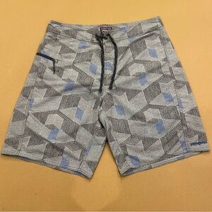 Men’s Patagonia Wavefarer Board Shorts Gridley Leaden Blue Size 36